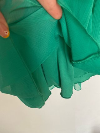 Vestido verde agua con pedrería