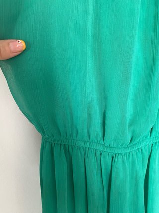 Vestido verde agua con pedrería