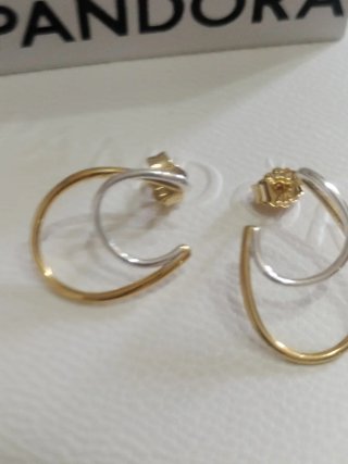 Pendientes Pandora Aro Oro y Plata