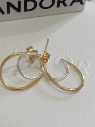 Pendientes Pandora Aro Oro y Plata