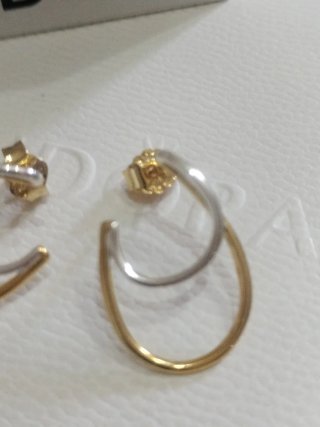 Pendientes Pandora Aro Oro y Plata