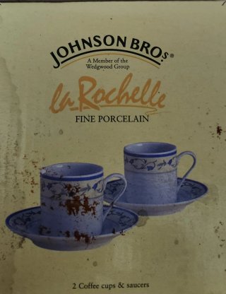 Juego 2 tazas de café de porcelana