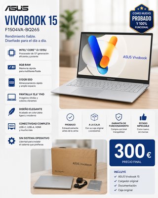 ASUS Vivobook 15 i3-1315 8GB RAM 512GB SSD