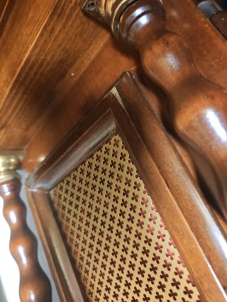Antiguo Reloj de Pie Madera y Bronce