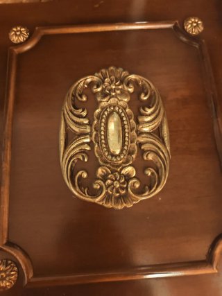 Antiguo Reloj de Pie Madera y Bronce