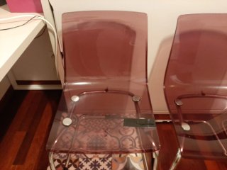 3 Sillas Transparentes Moradas + 1 Regalo
