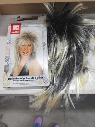 Peluca Rock Diva Rubia y Negra Smiffys