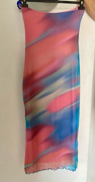 Vestido midi palabra de honor estampado