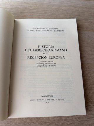 Historia del derecho romano y su recepción europea