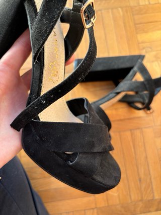 Sandalias tacón negras talla 37 - NUEVAS