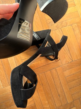 Sandalias tacón negras talla 37 - NUEVAS