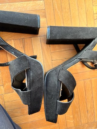 Sandalias tacón negras talla 37 - NUEVAS