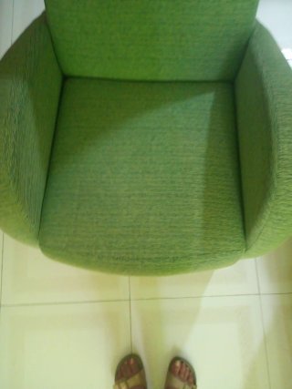 Sillón individual verde agua con funda