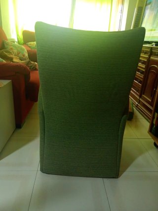 Sillón individual verde agua con funda