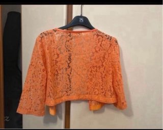 Abito da cerimonia arancione con coprispalle