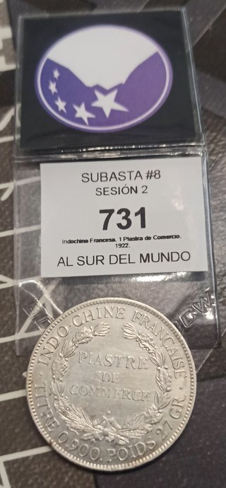 Piastra Indochina 1922 Heaton Moneda Plata