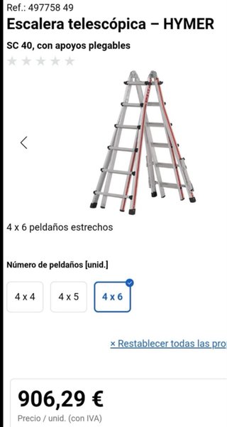 Escalera telescópica HYMER 4142 4x6