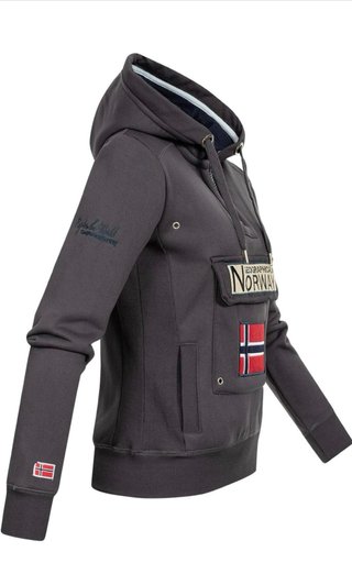 Sudadera Geographical Norway gris mujer