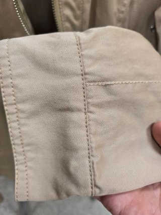 Cazadora Biker Algodón Beige Mujer