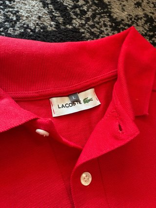 Polo Lacoste Rojo Talla L Retro