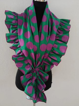 Mantoncillo Flamenco Lunares Verde/Morado
