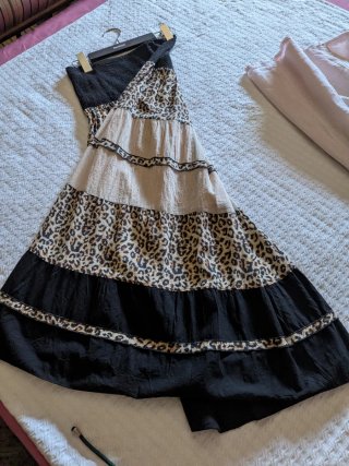 Vestido de lino rosita claro talla 40
