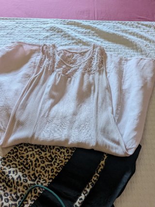 Vestido de lino rosita claro talla 40