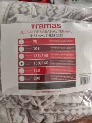 Juego Sábanas Termal Tramas 150cm