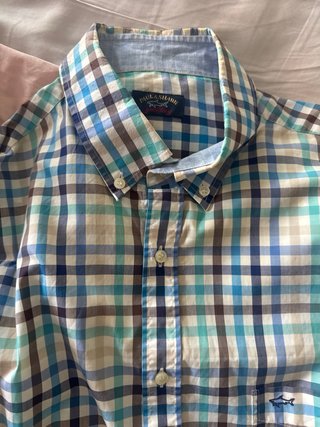 Camisa de cuadros con bordado