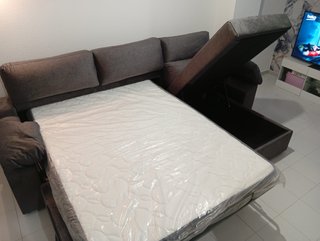 Sofá Cama Chaise Longue Gris
