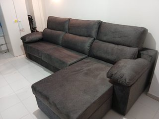 Sofá Cama Chaise Longue Gris