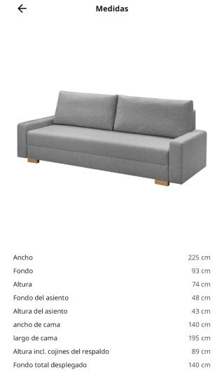 Sofá Cama Ikea GRÄLVIKEN Gris