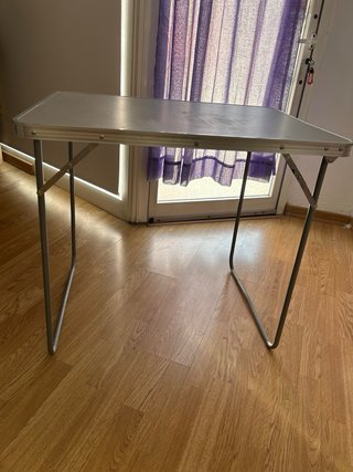 Mesa plegable camping gris 60x69x80
