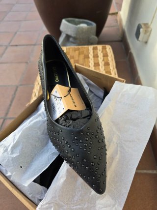 Zapatos Giossepo Negros Tacon Bajo Talla 41