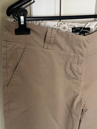Bermudas mujer beige rayas