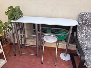 Barra de cocina metal y madera