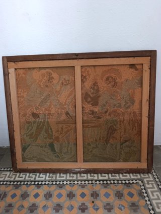 Tapiz Gobelino Personajes Época marco de madera