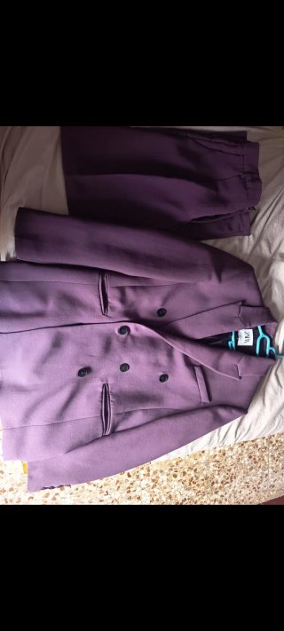 Traje Sastre Morado Zara Blazer Cruzada