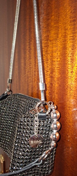 Bolso de fiesta El Caballo negro y plateado