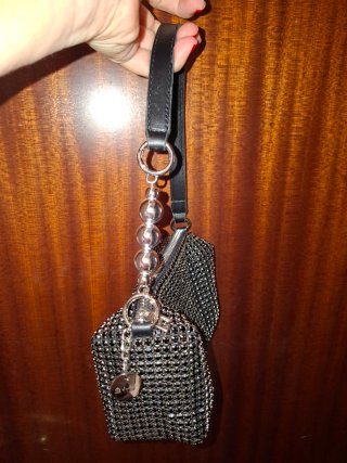 Bolso de fiesta El Caballo negro y plateado