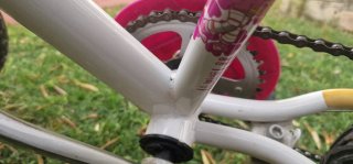 Bicicleta niña 20 blanca y rosa