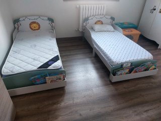Cama infantil león con colchón nuevo 70×140 cm