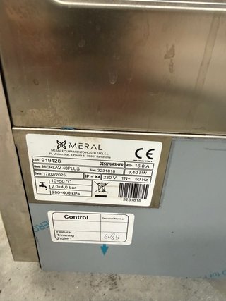 Lavavajillas Industrial Mepral 40