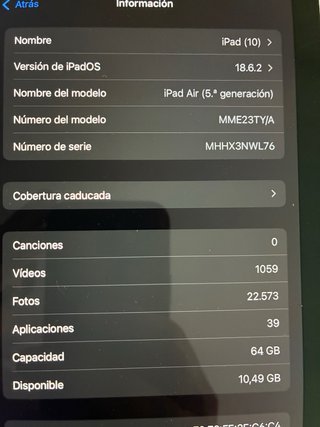 iPad Air 5 Morado + Funda y Cargador