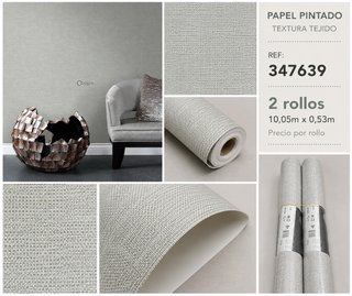 Papel Pintado Efecto Tela Gris