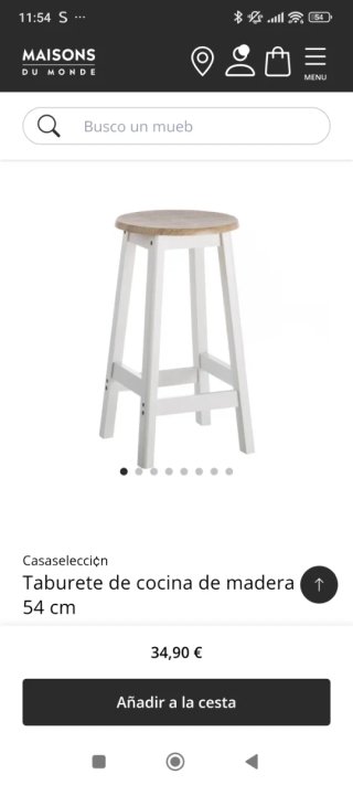 Taburete de cocina madera y metal