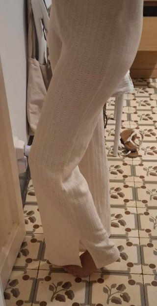 Pantalón ancho blanco Mango