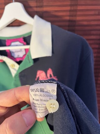 Polo Al-Natural Verde con detalles Rosas– Talla XL