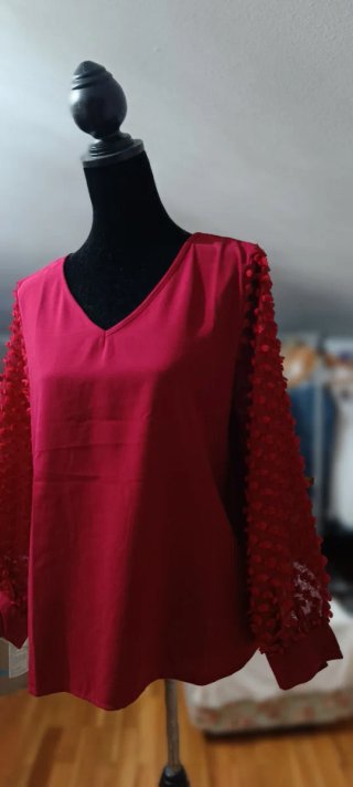 Camisa mujer XL mangas plumeti