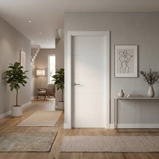 Puerta interior lacada blanca 70,5cm (4 líneas)